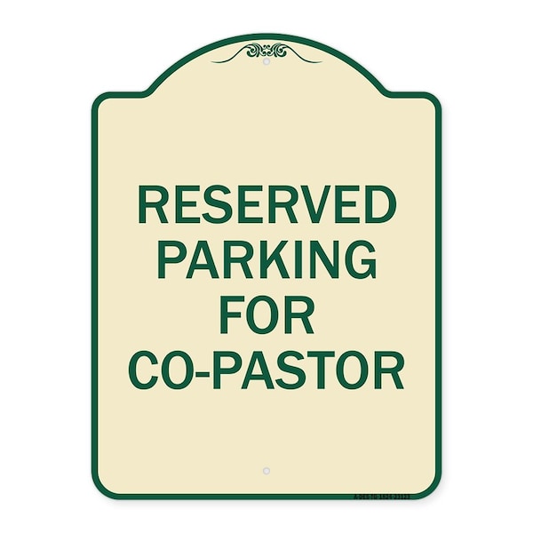 Signmission Reserved Parking for Co-Pastor Heavy-Gauge Aluminum Architectural Sign, 24" x 18", TG-1824-23123 A-DES-TG-1824-23123 - main